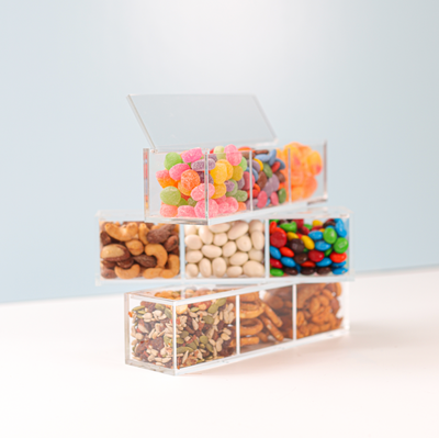 NEW! 3 Section Candy Boxes with the option for branding